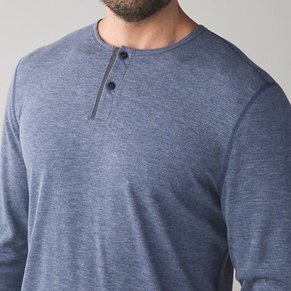Lululemon Meshter Blue Hensley Relective Top Base Layer